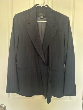 Moda International Black Pinstripe Women's Blazer